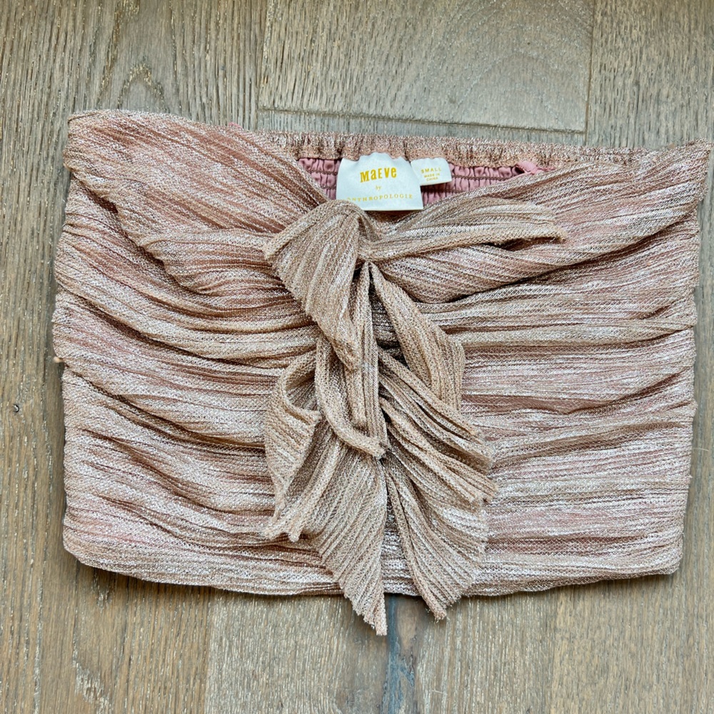 Anthropologie pink glitter crop